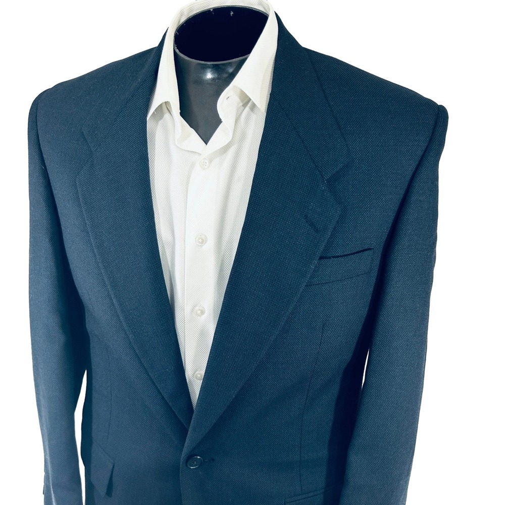 Tallia Uomo Sport Coat Mens 40R Navy Blue Two Button Textured Blazer